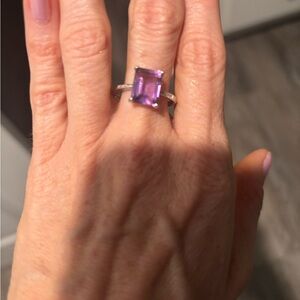 Elegant sterling silver Purple Gemstone Ring